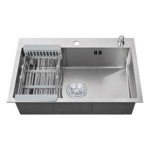 BACHA DE COCINA ACERO INOXIDABLE CON ACCESORIOS 68x45x22 CM
